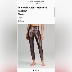 Lululemon Radiate Foil Print French Press, 25”size 6. Like New